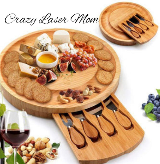 Round board with cheese set