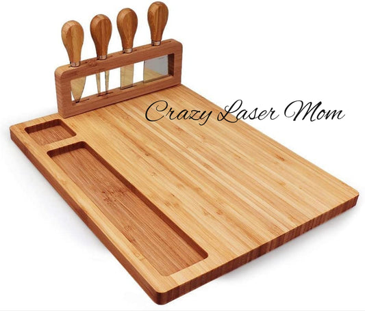 Bamboo board with cheese set